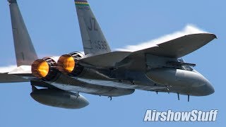 F15 Eagle Afterburner Flybys  EAA AirVenture Oshkosh 2018 [upl. by Aeriell189]