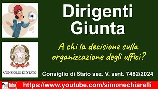 DirigentiGiunta  A chi la decisione sulla organizzazione degli uffici 3102024 [upl. by Valery214]