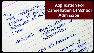 Application for cancellation of schoolcollege admission  Admission cancellation application [upl. by Lorenza]