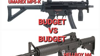 Budget vs Budget Co2 Rifle 45mm Umarex HK mp5k vs Airventuri Hellboy M4 [upl. by Nitnerb]