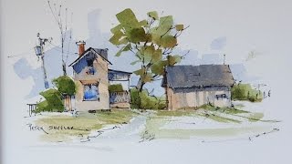 A quick and simple Line and wash demostration Farmhouse by Peter Sheeler [upl. by Monte]