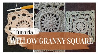 Willow Granny Square  Häkelanleitung  Crochet Tutorial  Step by Step Tutorial [upl. by Gilud681]