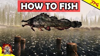 How To Fish In Skyrim Anniversary Edition Basics Of Fishing Rare Fish Tips  Starter Guide [upl. by Ecirp978]