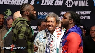 INTENSE DEONTAY WILDER VS BERMANE STIVERNE 2  FULL FACE OFF VIDEO  NEW YORK [upl. by Neliak315]