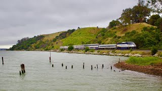 CalP Foam  Trains at Eckley Pier  Ft AMTK 164 Siemens Venture Cab Car Delivery Train [upl. by Anomar]