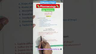 🦠Pharmacology Chapter 1 Ke Important Questions  DPharm  2 Year pharmacology dpharm [upl. by Haseefan976]