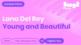 Lana Del Rey  Young And Beautiful Higher Key Piano Karaoke [upl. by Eemyaj422]