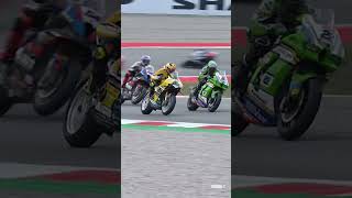 He overtook TWO opponents while doing a wheelie 😨  2024 CatalanWorldSBK 🏁 [upl. by Oigile]