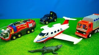 Feuerwehr amp Polizei Bagger amp Laster Müllauto amp Agent Flugzeug Playmobil Spiel amp Spaß für Kinder [upl. by Owena]