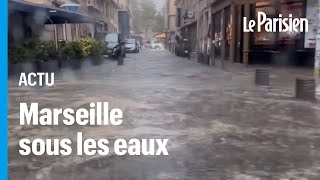 Marseille frappée par des pluies torrentielles le VieuxPort noyé sous les eaux [upl. by Hawkins]