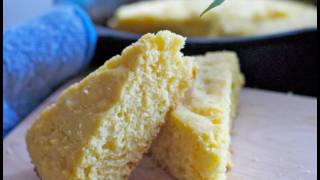 Cast Iron Skillet Cornbread Recipe Fluffy Moist Version [upl. by Etteraj]