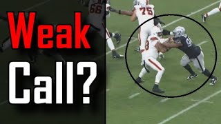 Controversial penalty takes away 82 yard TD  Las Vegas Raiders Vs Cleveland Browns [upl. by Navada461]