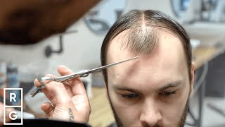 The BEST HAIRCUT amp Advice For A RECEDING HAIRLINE Part 2 [upl. by Yemiaj]