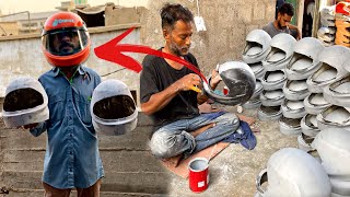 How to Make Motorbike Helmet  Interesting Process  complete video [upl. by Findley]