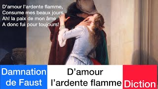 Damour lardente flamme BERLIOZ La Damnation de Faust Diction translation  score animation [upl. by Nisse378]