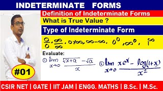 01 Indeterminate forms and LHospital rule in Hindi  Type indeterminate forms of limit [upl. by Ragouzis]