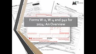 Form W2 Form W4 and Form 941 for 2024 An Overview [upl. by Trudie]