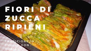 fiori di zucca ripieni al forno velocissimi [upl. by Annotahs]