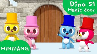 Learn colors with MINIPANG  dino S1 Magic door🚪  MINIPANG TV 3D Play [upl. by Atisusej890]