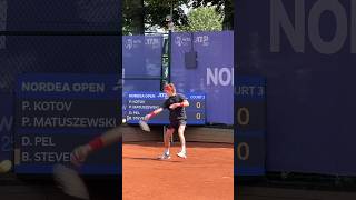 Andrey Rublev forehand practice session court level [upl. by Aciretehs311]