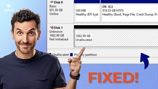 DISK NOT INITIALIZED FIX How to Fix “Disk 1 Unknown Not Initialized”  5 Ways  2024 [upl. by Clere377]