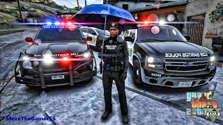 Playing GTA 5 As A POLICE OFFICER City Patrol HPD GTA 5 Lspdfr Mod 4K [upl. by Erme764]