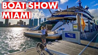 LIVE Miami Boat Show Dock Tour 2024 Preview Day Super Yacht Marina [upl. by Behm]