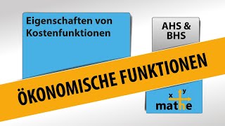 Kostenfunktionen erkennen und erklären  Ökonomische Funktionen Teil 1 [upl. by Alad723]