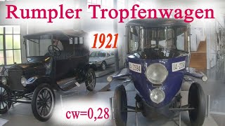 RUMPLER Tropfenwagen 1921 decades ahead but only 2 still exist the rest was burned in a Movie [upl. by Worrad]