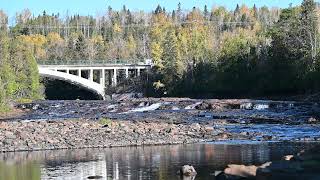 Bridge over Current River Thunder Bay Canada 4k [upl. by Nnylecyoj]