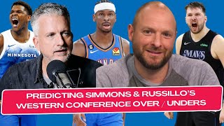 Predicting Bill Simmons amp Ryen Russillos NBA Western Conference Over  Under Picks [upl. by Ariak]