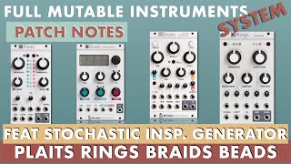 Full Mutable Instruments System feat PLAITS RINGS BEADS BRAIDS  Patch explanation [upl. by Soo]