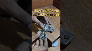 Hinges fixing on aluminium profile perfect hole making for hinges shortsfeed fabrication [upl. by Monte]