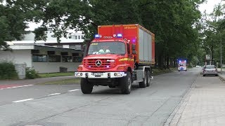 FEU7R0 Schenefeld Tennishalle im Vollbrand Einsatzfahrten Feuerwehr und ABCDienstLZG Pinneberg [upl. by Elirpa]