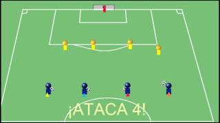 Ejercicio táctico defensivo fútbol base [upl. by Princess]