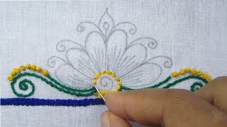 Hand Embroidery Flower Embroidery Design for Dresses [upl. by Hayden]