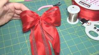 How to Make an Easy Bow for a gift or Christmas tree  step by step instructions [upl. by Templa]