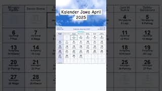 Kalender Jawa April 2025 kalenderjawa [upl. by Giarc]