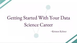 Webinar How to Get Started with your Data Science Career [upl. by Brandwein]