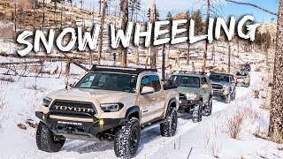 SNOW WHEELING  Casual day trip hangs and weiners with Tacomas 4runners and a Jeep [upl. by Euqinot]