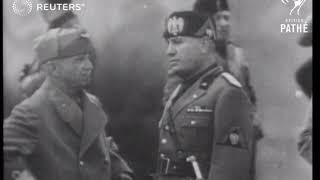 King of Italy and Mussolini at Italian army training 1935 [upl. by Elicul575]