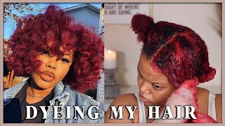 How I Dye My Hair RedBurgundy WITHOUT Bleach Highly Requested  VLOGMAS DAY 6 [upl. by Hairas]