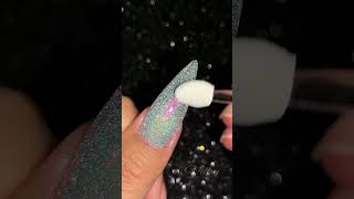 Apply Reflective Glitter Gel With Mermaid Nail Powder Shiny Nail Design gelnails nailart [upl. by Petrie]