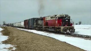 IORY 4070 SD40T2 tunnelmotor leads IORY 9500 SD45 LSL train [upl. by Atsylac]