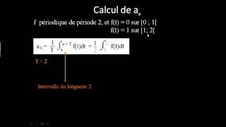 Exemple avec une fonction T périodique  b calcul du coefficient de Fourier a0 [upl. by Wemolohtrab295]