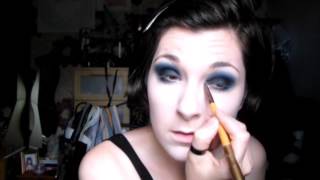 Dark Blue Smokey Goth Eye Makeup Tutorial [upl. by Vardon]