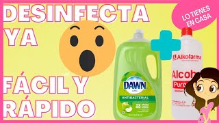 😍Desinfectante CASERO en spray con ALCOHOL ▶ Cómo hacer DESINFECTANTE casero con CLORO y AGUA [upl. by Bethezel]