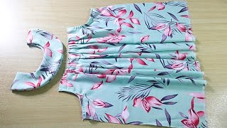 Very easy dress cutting and sewingfor 23 yearsno patternsewing is easy [upl. by Oiratno]