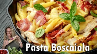 Pasta alla Boscaiola  True Italian style  The Saucy Italian [upl. by Anavahs314]