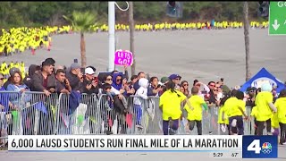 LAUSD students run final mile of LA Marathon [upl. by Oiratno964]